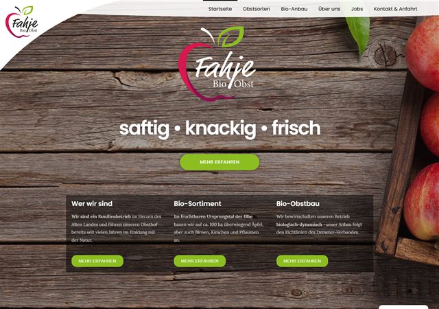 Website-Referenz: Fahje Bio-Obst – Bio-Obstbau im Alten Land