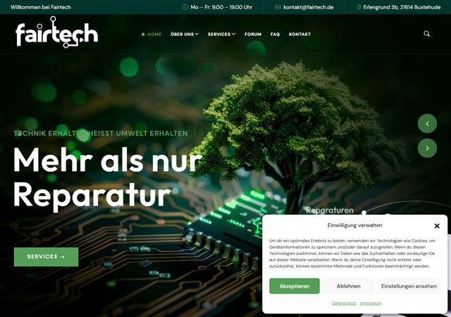 Website-Referenz: Fairtech UG – Innovation trifft Nachhaltigkeit