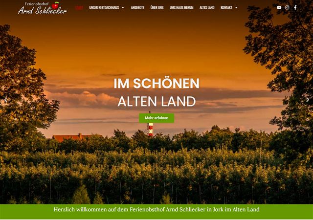 Website-Referenz: Ferienobsthof Schliecker im Alten Land