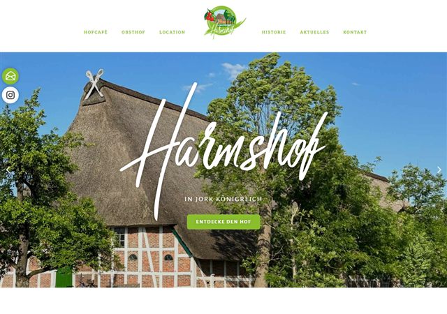 Website-Referenz: Harmshof – Hof-Café im Alten Land
